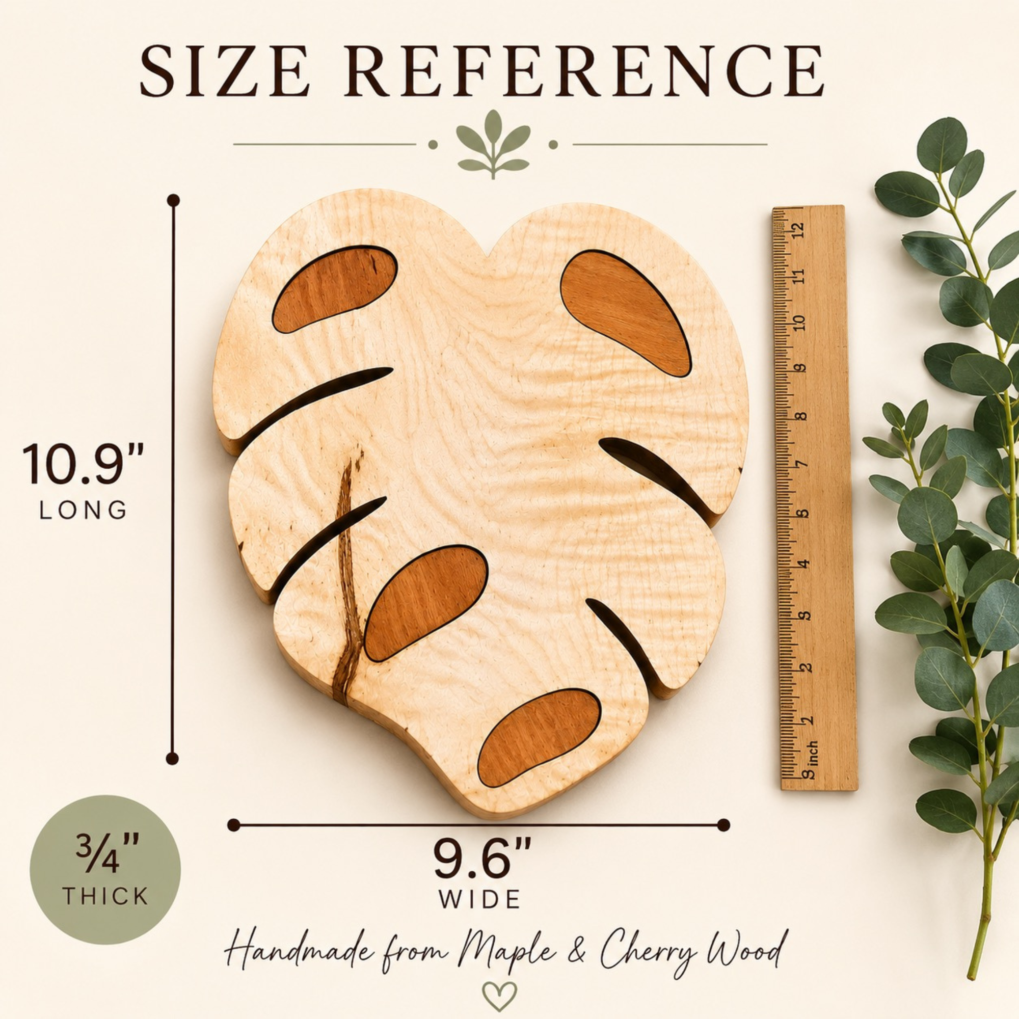 Monstera Hardwood Serving Board - Image 3