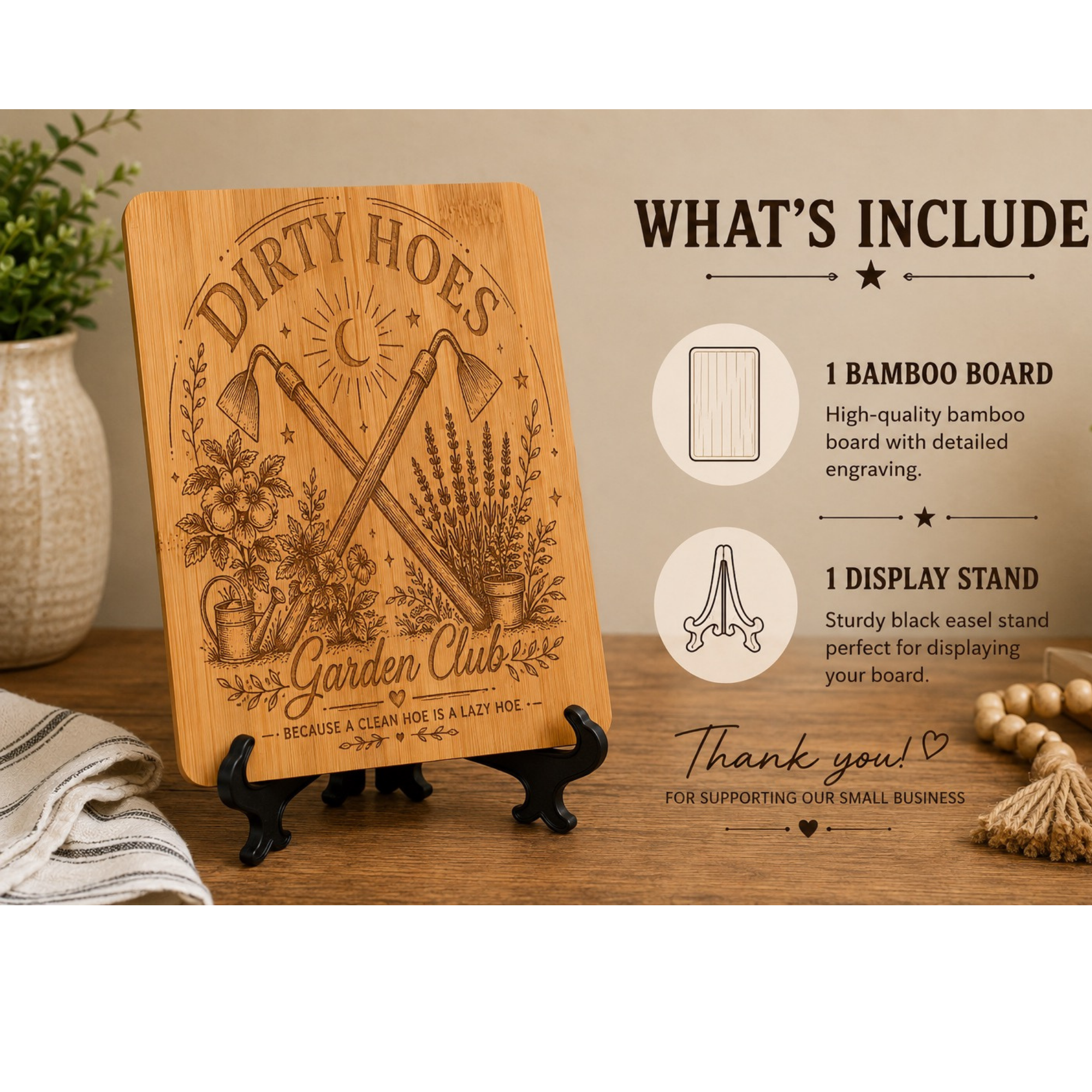Engraved Bamboo Display Board - Image 7