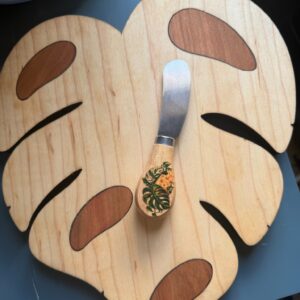 Monstera Cheese Board with Knife